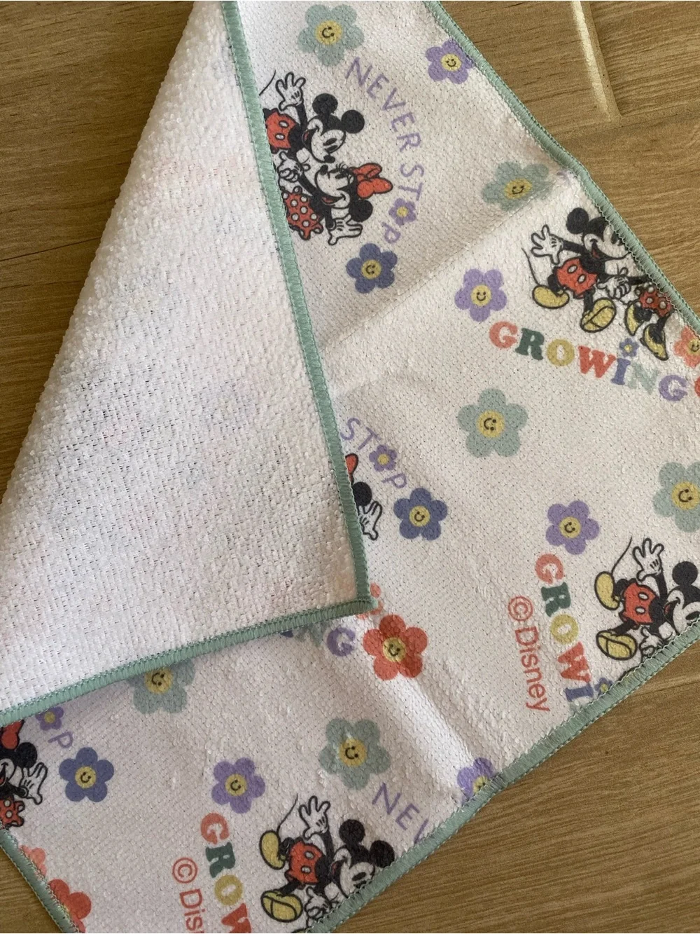 Disney Kids Floral Minnie Microfiber Wash Cloth - White with Pastel Flowers
